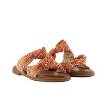 Sandalia Casual Plana Flat Doble Tira para Mujer Walki ELVIRA - Naranja - Ver 3