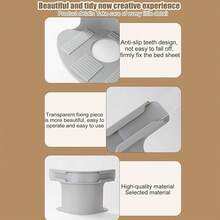 NetHong 4Pcs Bed Sheet Fixing Clip Invisible Bed Cover Fastener Quilt Sheet Straps Holder Clip Non-Slip Fixing Device Bedsheet Clips - Grey - View 6