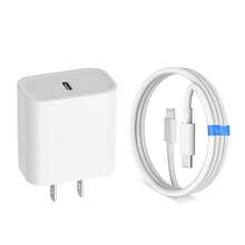 30W PD快充套装：30W快充适配器 + 100厘米高效数据传输快充线，兼容 14 Pro Max/14 Pro/14 Plus/14/13/12/11、iPad系列，高效快充墙式适配器 - 白色 - 查看 7