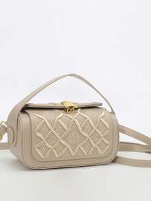 Geantă de mână trapezoidală pentru femei, design minimalist elegant, mâner versatil de umăr/superior, capacitate mare