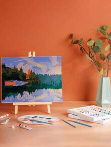 1 pieza Caballete de escritorio mini/mediano/grande, Caballete de pintura para niños de madera, Soporte de exhibición de marco de pintura digital al óleo, Soporte para tablero de pintura, Caballete triangular, Tablero de notas, También adecuado para soporte de teléfono/tableta