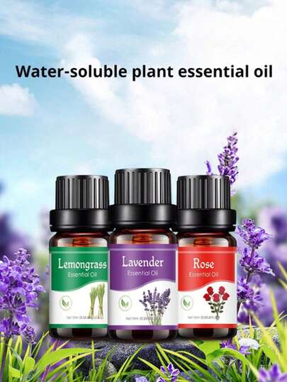 3 件香薰精油套装/1 件精油/1 个香薰扩散器，薰衣草、玫瑰、柠檬等。10ml 天然香薰疗法油，适用于 DIY 香薰石膏工艺品、香薰蜡烛、香皂、加湿器；非常适合生日、毕业礼物，用于放松和改善情绪，适用于卧室、书房、客厅