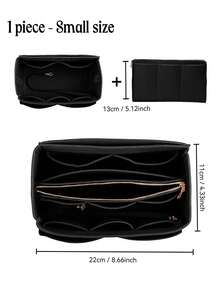 1pc Extra Large/Large/Medium/Small Felt Fabric Liner Bag, Large Capacity Makeup Bag, Felt Bag With Removable Inner Pouch, Minimalist Organizer