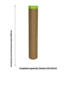 1 rolka laminowanego papieru maskującego do malowania olejem, papier maskujący do malowania natryskowego, folia maskująca do malowania, papier pakowy do ochrony podłóg, ram, mebli, samochodów, obrazów, napraw karoserii, projektów DIY, idealna do biura i zastosowań komercyjnych