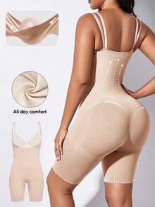 女士无缝连体衣，露胸设计，收腹提臀，透气贴身穿着