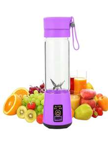 Rechargeable Portable Blender - Fruit Juicer, Suitable For Juicing, Vegetable And Fruit Shakes And Making Smoothies, 6-Blade Three-Dimensional Blade, USB Charging, Perfect For Use At Home And On The Go. - Purple - View 4