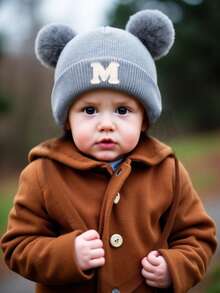 1PC Embroidered Personalized Baby Knitted Hat Toddler Children 26 Letter Beanie Cap Craft Baby Girls Skull Hat For Infant Girls Daily Wear 0-3Y