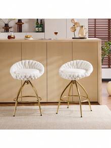 Adjustable Counter Height Bar Stool For Kitchen Island Cafe Pub Bar White