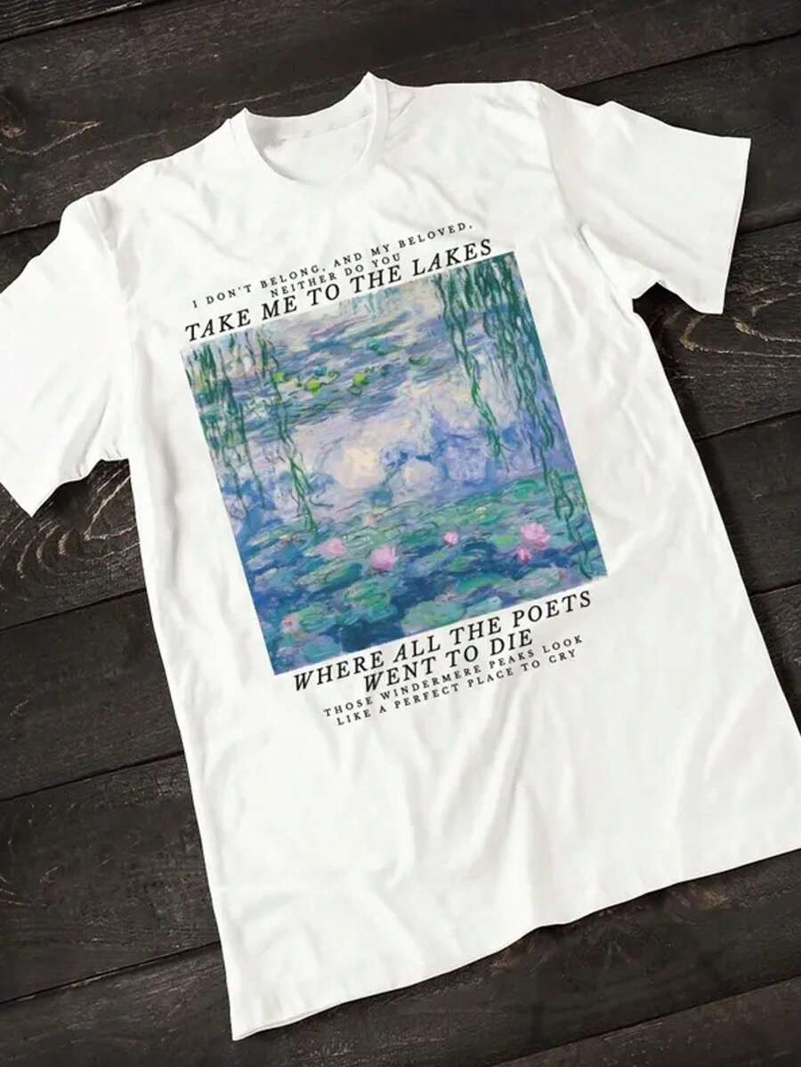 Take Me To The Lake Lyrics White T Shirt, Folklor.E Shirt, Taylor Shirt, Midnights Shirt, August Shirt, All Too Well Shirt, Unisex Clothing - 白色 - 查看 1