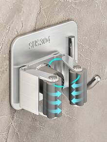 6 pièces/set Porte-balai mural créatif, convient pour l'égouttage de la vadrouille et le rangement du balai, crochet à vadrouille idéal pour la salle de bain, la cuisine, le jardin, l'organisation des outils de nettoyage (6/4/3/2/1 pièce), couleur aléatoire