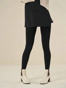 1 Pair 200g Women's Thick Fleece Socks For Winter, With Lifting Function, Soft & Stretchy, Comfortable & Warm - màu đen - Xem 7