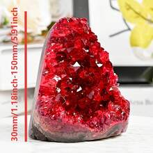 1 件天然红葡萄酒晶洞水晶簇 - 深红色至勃艮第色,闪耀室内装饰,优雅的波西米亚风格家居/办公室装饰,情人节、圣诞节、生日、周年纪念日的奢华地质礼物 - 适合水晶收藏家和装饰爱好者的矿物标本,办公室装饰,独特的矿物学,精选的矿物学,装饰石,节日购物者 - 酒紅色 - 查看 3