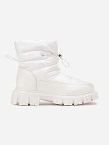 Weiche Pikowane-Schneestiefel für Damen, lässige Winterstiefel - Weiss - Übersicht 3