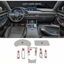 - Pelcula protectora de pintura precortada para 3 Enclave 2019 - 2024 de 8.5 Mil TPU PPF pelcula protectora araazos accesorios interiores cambio de palanca de dos botones - Cambio de marchas con dos botones - Ver 2