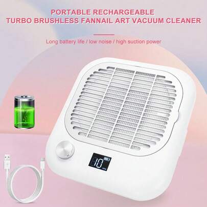 Máy hút bụi móng điện mạnh mẽ, thích hợp cho việc làm móng, máy hút bụi móng sạc điện, quạt hút bụi móng mạnh mẽ được nâng cấp, thích hợp cho móng acrylic, móng polymer và việc loại bỏ gel nối móng, thiết bị lý tưởng cho các tiệm làm móng.