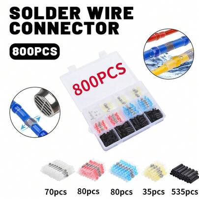 200-800PCS Heat Shrink Waterproof Solder Stick Seal Sleeve Wire Connectors Terminal