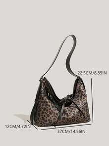 Vintage Chic Leopard Print Underarm Bag, Large Capacity Casual Shoulder Tote Bag For Women, Versatile For Commuting, Daily Outing And Shopping - Nhiều màu - Xem 6