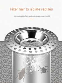 1 pezzo Filtro per scarico del bagno, copertura per scarico in acciaio inossidabile, filtro per lavandino, articoli per la cucina, accessori per la cucina, utensili da cucina