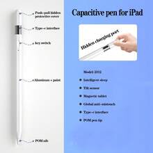 1支兼容苹果iPad的电容式触控笔，带LED电源指示灯，合金材质，磁吸渐变色设计，兼容2018-2025款iPad机型 - 彩色 - 查看 9