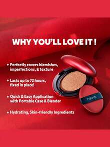 TIRTIR MASK FIT 红色气垫粉底液 21W 自然象牙色，轻盈遮瑕，哑光妆效，透气保湿，微薄保湿，持久持妆，无油祛痘配方，保湿磁吸层，真空清新芯，磁吸旅行迷你装，韩国彩妆，18克/0.63盎司 - 21W NATURAL IVORY - 查看 3