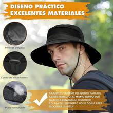 AI-PIKA Sombreros del Sol para Hombre,Sombreros para Hombre con Protección UV UPF 50+,ala Ancha,Impermeables,Transpirables para Ciclismo,Acampar,Pescar,Caminar - Modelo Negro Transpirable - Ver 3