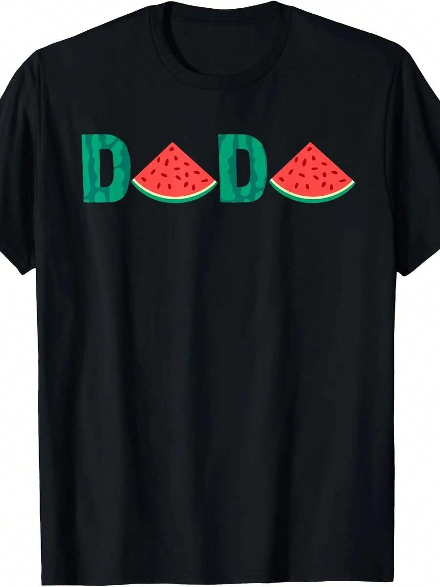 Camiseta de hombre triángulo de sandía -200g - Negro - Ver 1