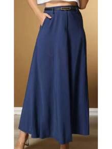 Simple Elegant With Belt Button Pocket Wedding - Màu xanh hải quân - Xem 6