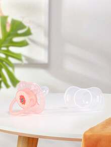 1 pieza Chupete de fruta lindo, chupete plano para bebé, silicona líquida con tapa antipolvo, adorable diseño de sandía y plátano - Multicolor - Ver 8