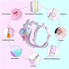 Lightweight Breathable Dopamine Contrast Color Pet Chest Harness, Dog Walking Harness Accessories