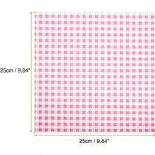 HARFINGTON 100pcs Square Checkered Wax Paper Sheets 9.84" X 9.84" Oilabsorbing Dry Food Wrapping Paper For Sandwiches Baking Picnics Bread Hamburgers Pink - 984inchx984inch - View 3
