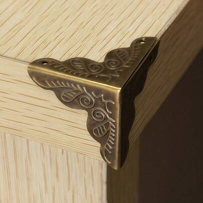 100 Pcs Antique Bronze Corner Protectors Metal Decorative Edge Guards For Furniture, Box, Cabinet, Bookshelf, Vintage Corner Pads