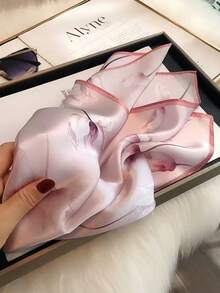 1 件花卉印花女士头巾，精致围巾头巾 - 粉色 - 查看 3