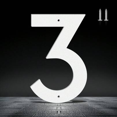  Dxiaojj Modern Weatherproof White Metal House Numbers – Large 3-8 Inch Address Plaque For Front Door, Wall & Garden, Local Delivery(3)