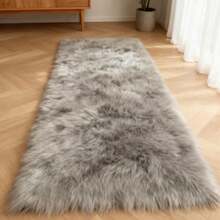 1pc Faux Fur Rug, Multiple Colors Available, 180cm Long X 60cm Wide, Non-Slip, Handwash/Machine Washable, Suitable For Autumn/Winter, Fish Shaped Carpet For Living Room, Bedroom, Bedside, Sofa, Wedding, Christmas, Fireplace, Dining Table, Outdoor Patio, Plush Soft Luxury Home Decor