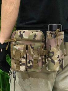 Bolsa táctica de cintura para hombres, bolsa impermeable de nailon para botella de agua, bolsa para teléfono móvil, bolsa de cintura y pecho para deportes al aire libre para hombres y mujeres, bolsa de cintura militar para caza, bolsa de cintura resistente al desgaste y duradera para viajes