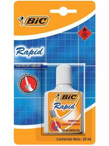 BIC, Corrector Líquido Rapid con Aplicador de Esponja, Secado Rápido, 1 pieza de 20 ml - 1 pieza - Ver 1