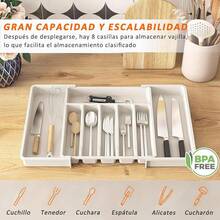 Organizador Expandible de Cubiertos de Plástico para Cajones - Blanco - Ver 4