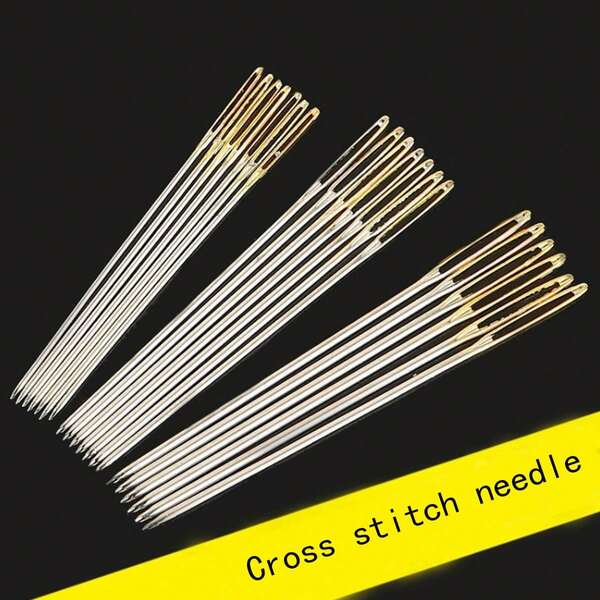 20 piezas de agujas de punto de cruz, herramientas de bordado hechas a mano, con botella de almacenamiento