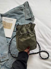 运动旅行小号单肩包 - 女士纯色斜挎手机包，带拉链口袋 | 休闲简约零钱包和耳机收纳包 | 轻便时尚布包，适合跑步、旅行和校园生活 | 多功能斜挎包，可装手机、钱包、返校必备品和日常穿搭配饰，小巧便携 - 彩色 - 查看 13