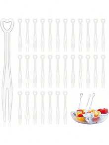 100 Pcs Clear Plastic Mini Forks Tiny Plastic Forks Small Disposable Appetizer Forks Dessert Cocktail Tasting Forks Tiny Utensils For Fruit Dessert Cakes Party(Transparent Bag Packaging) - 200 pcs - View 9
