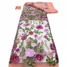 Wholesale French Luxury Mesh Embroidery Lace Fabric 2025 High Quality African Nigerian 3D Flower Tulle Net Lace For Women Dress Sewing - Multicolor - View 11