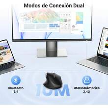 Mouse Inalámbrico 2.4G &, Scrolling Ultra-rápido, Ratón Ergonómico y Silencioso de 5000 dpi 5 Botones, 10M de Conexión, Compatible con, Linux, MacOS, Android y - 1 - Ver 5