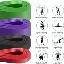 TPE Resistance Bands, Pull Up Assist Bands, Fitness Resistance Bands, Suitable For Physical Therapy And Home Workout - Multicolor - View 8