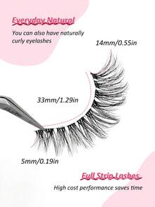 Rikuaild 5 paia di ciglie naturali, stelo trasparente, ciglie finte morbide in imitazione di visone, ciglie finte lunghe, ciglie complete per uso quotidiano