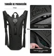 Mochila de Hidratación Ciclismo Hiking Campismo+Bolsa De Agua 3L, Mochila táctica de hidratación para ciclismo y senderismo - Negro - Ver 2