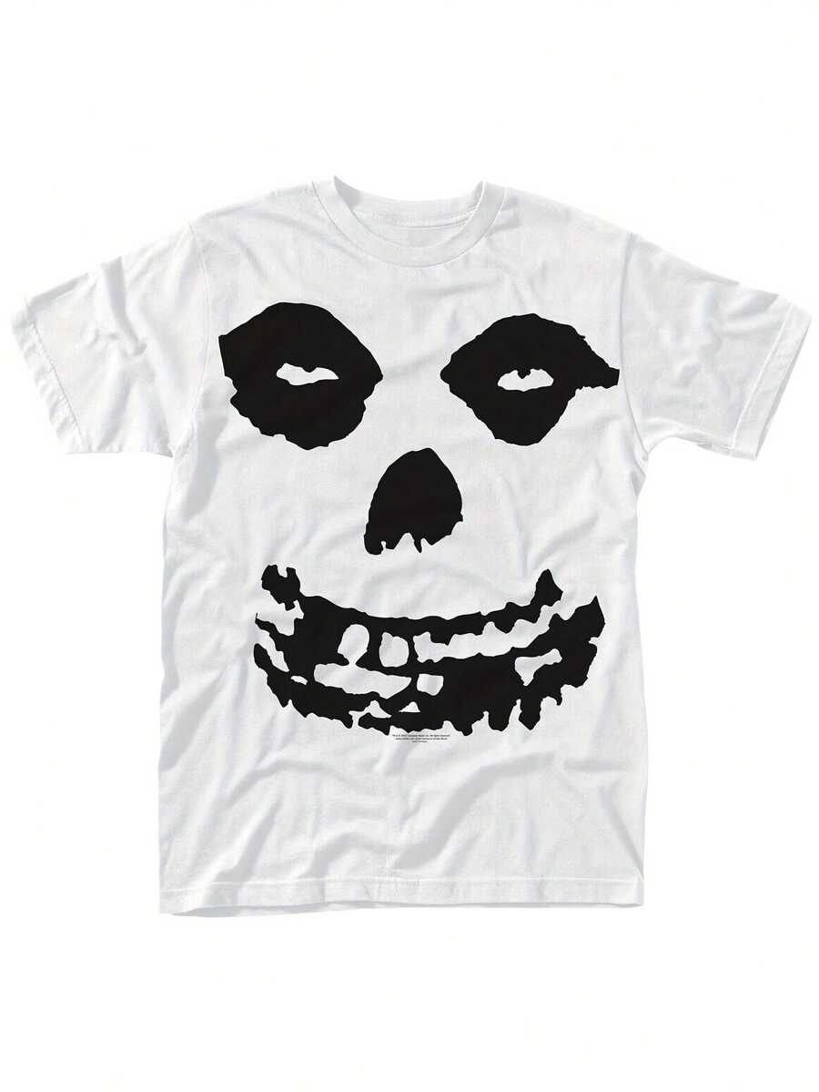 Misfits All Over Skull White 100% Cotton Size S-3XL T-Shirt Unisex Adults Gift - 白色 - 查看 1