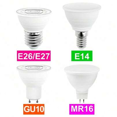 CanLing 7W LED Bulb, GU10 Spotlight, Warm White, 220V, Indoor E27/E26 Recessed Lamp, Bright For Bedroom, Living Room, Office, Bathroom, Kitchen, E14 Candle Bulb, 5W, Eye-Friendly Home Decor Lighting, 6/12 LED Warm White