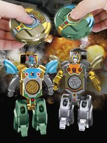 1 件创意，DIY 可变形机器人手指陀螺，儿童益智减压陀螺，万圣节、圣诞节、派对礼物 - 彩色 - 查看 4