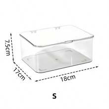 1 szt. Przezroczyste akrylowe pudełko do przechowywania akcesoriów do włosów z klapką, przezroczyste, pyłoszczelne, na spinki do włosów, opaski na głowę, gumki do włosów, spinki do włosów i drobne akcesoria, idealne do toaletki, komody, łazienki i na prezent