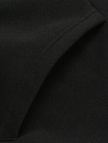 Autumn/Winter Men's Plus Size Fleece Hooded Sweatshirt, Loose Fit, BF Style Lazy Ins Style Warm Jacket Top Sports - Black - View 7